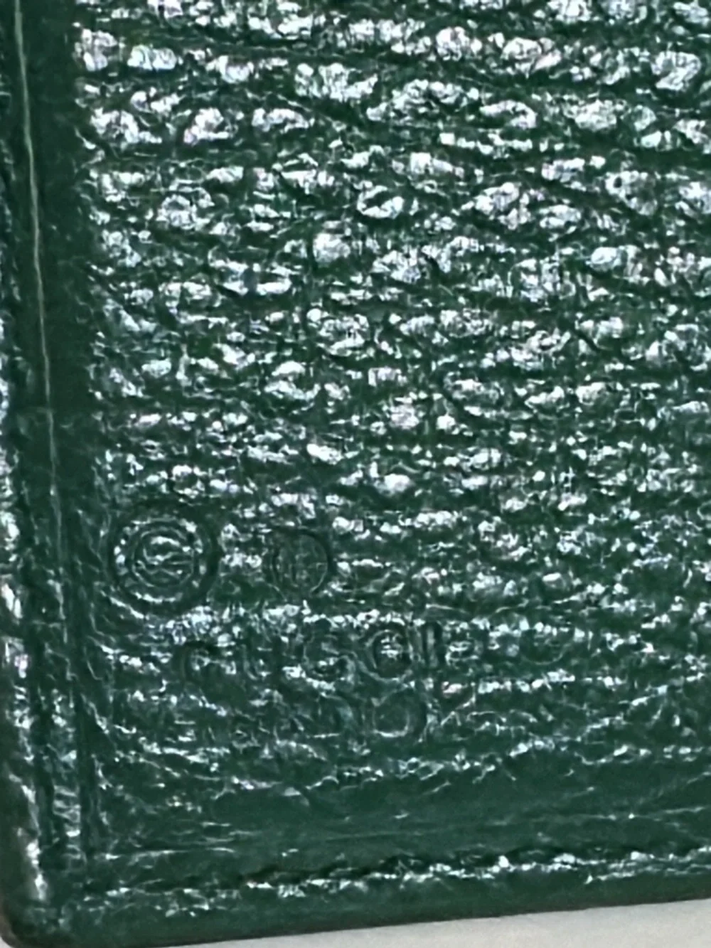 Gucci Green Pebbled Leather Wallet
